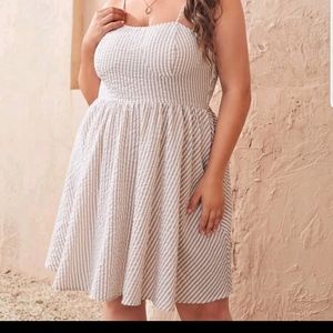 Plus Striped Flair Hem Cami Dress 4XL Shein